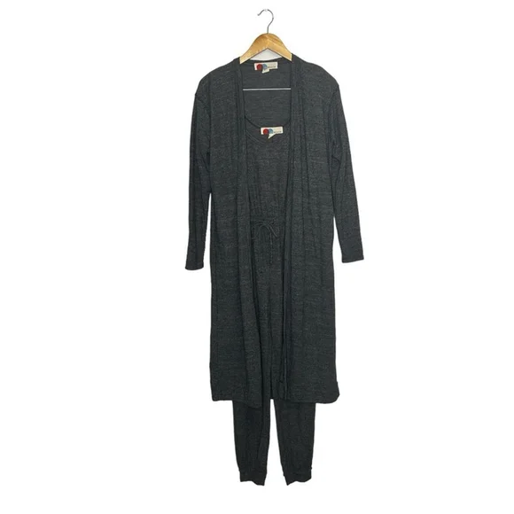 Free People Beach Gray BiCoastal Set Sleeveless Knit Jumpsuit Cardigan Set XS - Picture 4 of 16